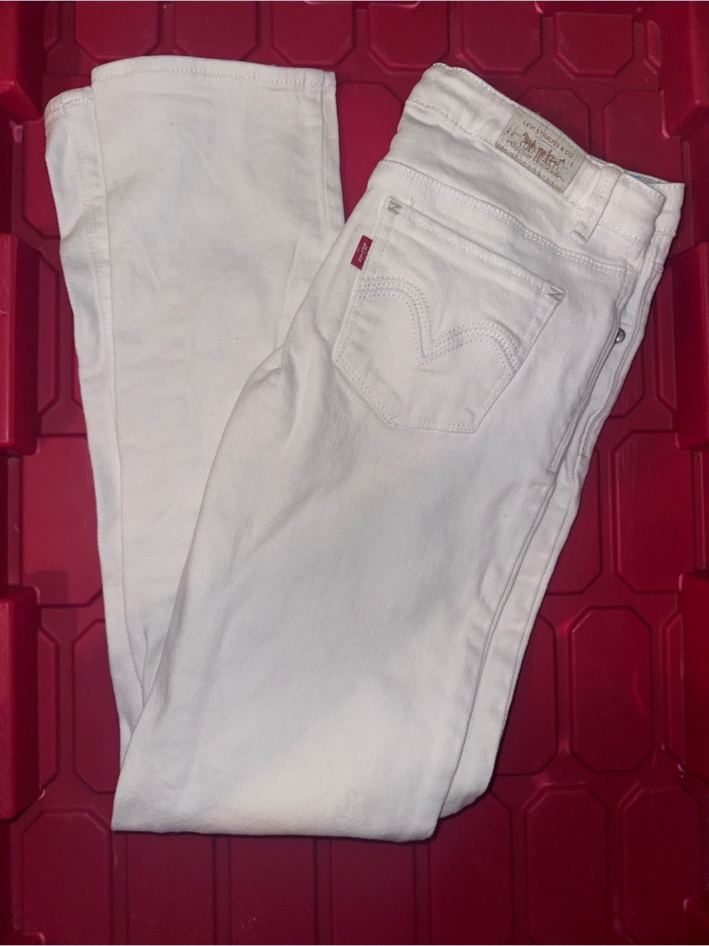 Levi's Kids White Denim Straight Jeans